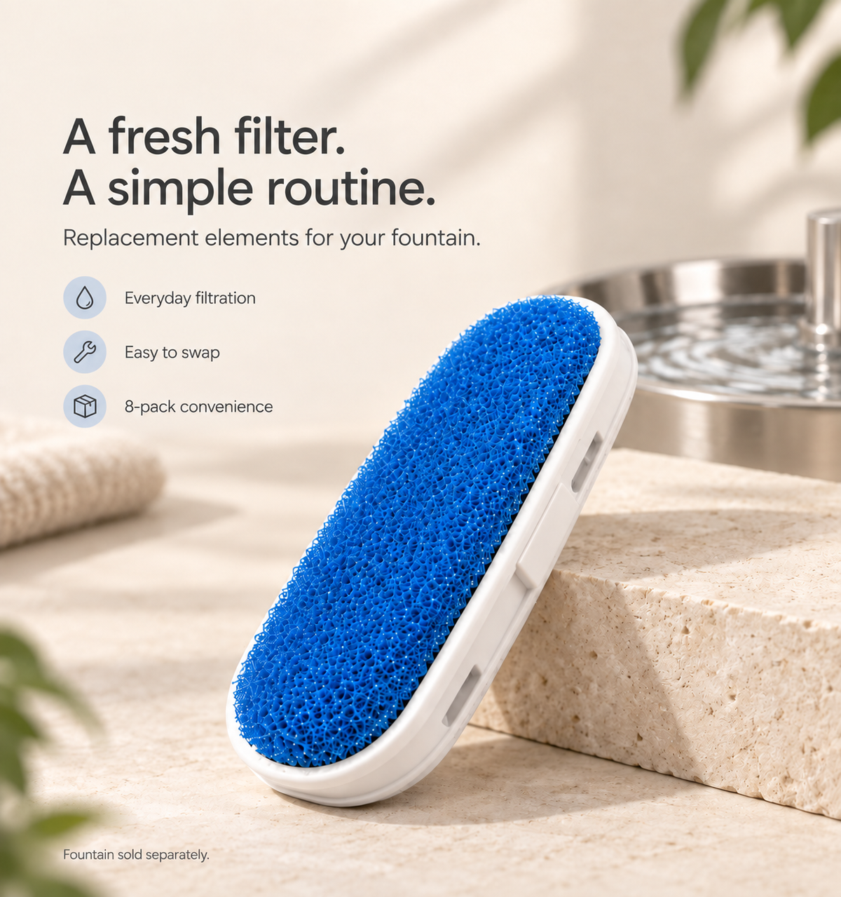 Fountain replacement filter everyday replacement